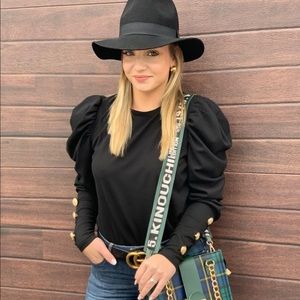 Black Puff Sleeve Blouse